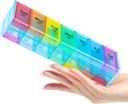 Extra Large Pill Organizer, 2 volte al giorno Large Weekly Medicine Organizer, Pill Box 7 giorni Am Pm per tenere oli di pesce giornalieri, vitamine, integratori, Jumbo Pill Container con Big BPA Free Pill Holder