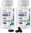 900 mg Liposomal NAD+ Supplemento con Trans Resveratrolo 300 mg, Sostituisce NMN, Assorbimento Superiore, Vero NAD Plus Supplemento per la riparazione del DNA e Boost NAD+, Difesa dell'invecchiamento, Energia, 120 Softgels, 2 Pack