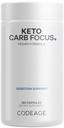 Codeage Keto Carb, White Kidney Bean, Green Tea & Cinnamon Bark Supplement, Triple Action Keto Cheat Vegan Pills, Ketogenic, Basso Carb Diet Sugar, 3 mesi di alimentazione, Non-GMO, Gluten-Free, 180 capsule
