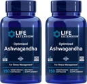 Estensione della vita Ottimizzato Ashwagandha, 150 Caps Veg (Pack of 2) - Non OGM, Gluten Free, Capsule Vegetariani
