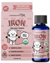 Latte Legendairy Integratori organici di ferro liquido per bambini - Ferro liquido senza zucchero per bambini - per età da 4 mesi a 3 anni - Gusto di ciliegie, 60 Serve