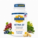 Promise semplice - Xetina 20TM Lutein e Zeaxanthin Integratori - Supporto essenziale per la salute degli occhi con vitamine E, Eyebright, Zinco, Seed Extract, Rutin & Bilberry - 60 capsule