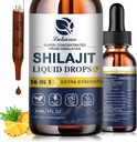 16 in 1 Shilajit Resina Liquid Drop, Shilajit W/Ginseng, Turmerico, Rhodiola, Wolfberry, Amla & Vitamine, Shilajit Supplemento per uomini e donne con 85+ Minerali di Trace & Acido Fulvico, 1 Fl Oz