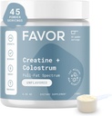 Creatina e Bovine Colostrum Powder - Creatina Monohydrate Colostrum Supplement, Immunoglobulina alta IgG, Forza, Recupero Muscolare e Salute Gut per Uomini e Donne, 45 Serve, Unflavored