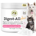 Probiotici Wholistic Pet Organics per cani con enzimi digestivi & fibra prebiotica - 2 Oz - Probiotici quotidiani per cani e gatti per la salute digestiva, Anti Diarrea & Gut Support - Integratore naturale della polvere