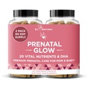 Vitamine Prenatali Glow per le donne – 20-in-1 Nutrienti vitali per la gravidanza sana e lo sviluppo fetale – Acido Folico & Vegan DHA per la crescita del bambino e una gravidanza confortevole – 120 capsule nutrienti