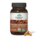 ORGANIC INDIA Ceylon Cinnamon Supplemento - Organic Ceylon Cinnamon Capsule, Cinnamon Pills Integratore di erbe, Digestione di supporto, Fonte di antiossidanti, USDA Organic, Vegan, Gluten-Free - 90 Capsule