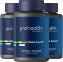 ProHealth NAD Triple Boost. 3X NAD+ Optimizer. Medico formulato, supplemento di resistenza extra, include 500mg Niagen Nicotinamide Riboside NR (L'ingrediente attivo in NMN) 30 Serve (3 Pack)