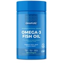 OMAPURE Fish Oil Integratori con Omega 3 acidi grassi (1 bottiglia, 120 Softgels) - Alta EPA, DHA, & IFOS Fish Oil Pills Support Heart & Joint Health - Burpless Fish Oil promuove la funzione del cervello