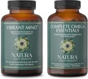 Natura Health Products Vibrant Mind and Complete Omega Essentials Supplement Bundle - Nootropic Brain Supplemento per Memoria e Focus - Equilibrata miscela di Omega 3, 6, 7, & 9 acidi grassi