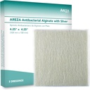 Cuscinetti antibatterici di Alginato di calcio di Areza d'argento – Sterile, Non-Stick, Altamente Assorbente; per il rischio di drenaggio e infezione del tessuto (4.25′×4.25′′, 5-Pack per Box), 1 scatola