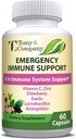 Sostegno immunitario di emergenza Capsule di mirtillo, per gli uomini e le donne, con vitamina C, vitamina D3, zinco, senza glutine, capsule vegetariane 60