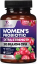 Probiotici per il sostegno della salute digestivo delle donne - 90 miliardi di CFU Probiotico femminile, 16 Strains, Mirtillo, Probiotico vaginale con Prebiotici, PH, Immune, Assistenza sanitaria urinaria, & Femminile, 60 capsule