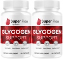 (2 Pack) Super Flow Glycogen - SuperFlow Glycogen Support Capsules, Super Flow, Glycogen Support Super Flow, Supporto Ufficiale SupperFlow Glycogen Support, Super Flow Glyco Optimizer, 60 Capsule per 2 Mesi