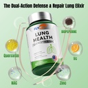 Salute polmonare, Herbal Quercetin& NAC, supporto respirazione, pulizia polmonare, vitamina C, zinco, GMP, Made in USA 60 capsule