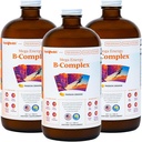 LIQUIDHEALTH Mega Energy Methylated B-Complex, Adult Liquid Vitamin Supplement - Aumenta l'energia, Allevia lo stress e la fatica, Supporto immunitario, Cuore e salute del fegato - Made in USA, Vegan, Sugar-Free (3 Pack)