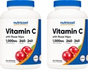 Nutricost Vitamina C con Rose HIPS 1025mg, 240 Capsule (2 Bottiglie) - Premium Non OGM, Gluten Free Vitamin C Supplemento