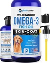Olio di pesce Omega 3 per cani - Meglio di olio di salmone - Supplemento di olio di pesce del cane per ridurre il taglio e il prurito - Supporta giunti, cervello e salute del cuore - Supplemento di pelle e cappotto - Olio di pesce liquido