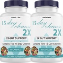 15 giorni Cleanse 2X - Doppio Gut & Colon Supporto - Advanced Gut Cleanse Detox for Women & Men with Alfalfa, Cascara Sagrada, Probiotics & Psyllium Husk - Non-GMO - Made in USA - 60 capsule (2 bottiglie)