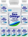 500 Softgels (10 bottiglia) Rugby ad alta potenza 1000mg Natural Deep Sea Hiccupsless Fish Oil Omega-3 Grassy Acid (EPA 300mg & DHA 200mg) per gli uomini e le donne,Promotes Brain/Hair/Skin & Heart Health, Made in USA