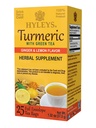 Hyleys Ginger Turmeric Tea Limone Flavor - 25 Borse di tè (12 Pack - 300 Borse di tè Totale) - Wellness Herbal Supplement Green Tea