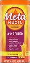 Metamucil 4-in-1 Psyllium Husk Fiber Supplemento, Zucchero reale, 72 cucchiai, Arancio aromatizzato, Polvere di fibra giornaliera per la salute digestiva, realizzato con fibra di Psyllium Husk di pianta