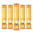 nutrazul Immune Triple Action Effervescenti Compresse con vitamina C 1000mg, Vitamina D, Zinco, Support Daily Routine, Gluten-Free, Sugar-Free, Lactose-Free, Arancione Flavor, 20 compresse (Pack of 5x20)