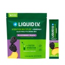 Liquido I.V.® Hydration Multiplier +Energy | Blackberry-Peach | Miscelatore per bevande a polvere elettrolita | 1 Confezione (14 Serve)
