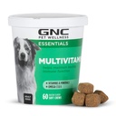 GNC Animali Essentials Cane Multivitamin Soft Chews, Salmon Oil Dog Supplemento in Bacon Flavor, Booster immunitario e pelle e cappotto Supporto Masticabile con vitamine e minerali, 60 Conte