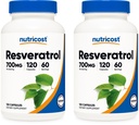 Nutricost Resveratrolo 700mg; 120 capsule vegetali - 50% Trans-Resveratrolo (2 bottiglie)
