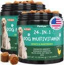 Vitamine e integratori di cani, Senior & Puppy Multivitamin per cani Supporto con Glucosamine Chondroitin Omega Probiotics - Cane Multivitamines Chewable per Hip & Joint, Skin, Immune - (pollo 240 Ct)