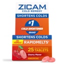 Zicam Cold Remedy Zinc Rapidmelts, Cherry Flavor, Omeopatico, Medicina di accorciamento a freddo, abbrevia la durata del freddo, 25 conte
