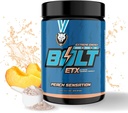 6AM Run Bolt - Pre Workout Powder for Instant Energy Boost for Cardio and Focus - No Jitters, High Energy Condizionamento Formula - Tutto naturale, Keto, Vegan (Peach Sensation)