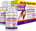 Saffron Supplements - 100% Pure Saffron Extract Capsules - Boost Energy & Mood, Focus, Vision, Supports Eye, Retina e Lens Health, Support Heart Health for Women & Men - Made in Italy - 120 Capsule