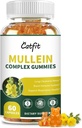 Gatti Mullein Gummies per polmoni – Estratto di foglie di Mullein con Quercetin, Elderberry per il supporto respiratorio e immunitario, Salute e respirazione polmonare, Vegan, Sapore ananas, 60 Gummies