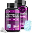 Probiotici per le donne 190 miliardi di CFU - 10 Strains & Postbiotics per Wowen- Immune, Digestivo, Gut, Vaginal & Urinary Health, PH Balance- Supporta costipazione occasionale, Gas & Bloating, 120 Capsule