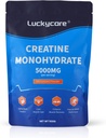 Creatina di Luckycare Monoidrato - 5000 mg Creatina Micronizzata Pura - Supporto polvere di creatina per resistenza e prestazioni - 100 Serve, 500G