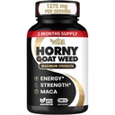 Arrapato Goat Weed 1275 mg MAX STRENGTH w/Maca (2 mesi di alimentazione) - Energy & Performance Complex per uomini e donne | 120 capsule vegane