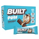 Bar costruito, Barre di proteine di Puff, Puff di cocco, 17g Snack proteici, Barre On-The-Go, Solo 140 Calorie, 6g Zucchero, Collagene, senza glutine, 12 conte