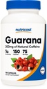 Nutricost Guarana 1000mg Serving, 150 Capsule Vegetariani - Natural Herbal Brazilian Caffeine Energizer Supplemento