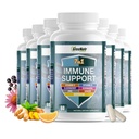 GreeNatr 7 in 1 Integratore di Supporto Immune con Vitamina C, Vitamina D3, Zinc 50mg, Quercetin, Echinacea Purpurea, Sambucus Elderberry e Ginger per Difesa Immune Completa - 60 Capsule (12 Bottiglie)