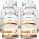 MD curcuma di scienza approvato - con BioPerine & 95% Curcuminoidi curmeri standardizzati - 360 capsule (6 mesi di alimentazione)