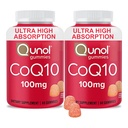 Qunol CoQ10 Gummies, CoQ10 100mg, Delicious Gummy Supplements, Aiuta a sostenere la salute del cuore, Vegan, Gluten Free, Ultra High Absorption, 2 Mesi di alimentazione (60 Conte, Confezione di 2)