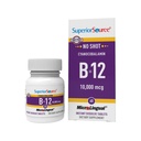 Superior Source No Shot Vitamin B-12 Cyanocobalamin 10000 mcg - Vitamina B-12 per sostenere la produzione di energia, la salute del cervello e il benessere generale - Tablets sublinguali - 60 compresse dissolvibili