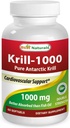Migliori naturali Krill olio morbido gel, 1000 mg, 60 conte