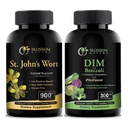 St Johns Wort 900mg-Mood Support Supplementi-Calm. Supplemento DIM 300mg con Broccoli 200mg BioPerine 10mg-Hormone e Estrogen Balance per Women&Men.120 Capsule vegetali(2 MONTHS SUPPLY)