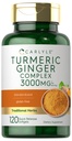Carlyle Turmeric e Ginger Supplement 3000 mg | 120 Softgel Capsules | Curcumin Complex | con Black Pepper Extract | Non-GMO, Gluten Free