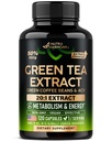 Estratto di tè verde capsule con chicchi di caffè verde e Aceto di sidro di mele - Supporto di energia e metabolismo - Supplemento di tè verde 50% EGCG - Estratto naturale 20:1 - per gli uomini e le donne - 120 capsule vegane