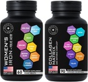 Beauty Collagen Complex e Vegan Iron Supplements per le donne - Age Defense Bundle