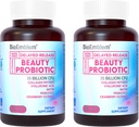 BioEmblem Beauty Probiotics for Women, 35 miliardi di CFU 14 Strains with Biotin, Collagen, Prebiotics for Digestive Health, Hair Skin and Nails, Vaginal Probiotics Supplement, Shelf Stable, 60 Caps